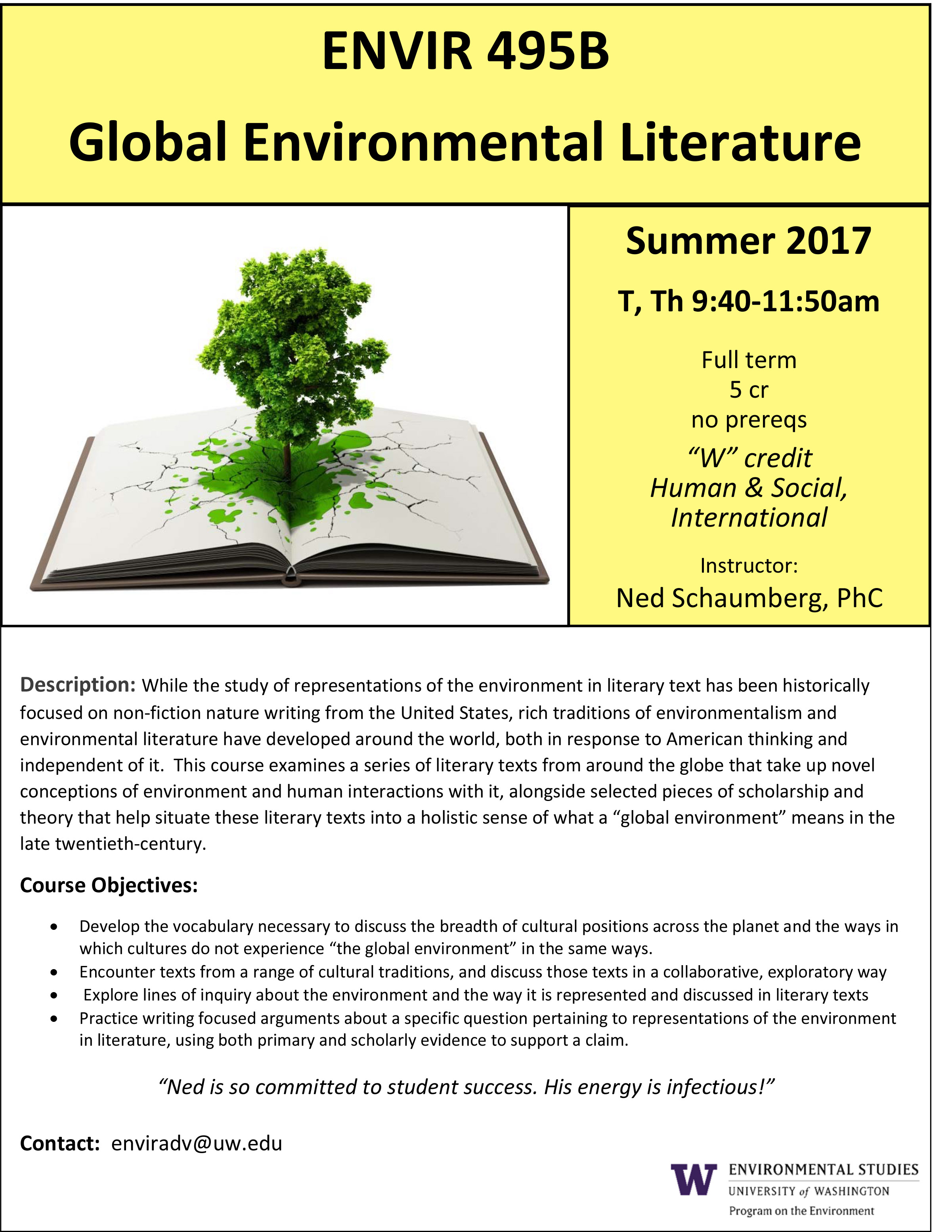 ENVIR 495 Global Environmental Literature - Summer 2017 - Community ...